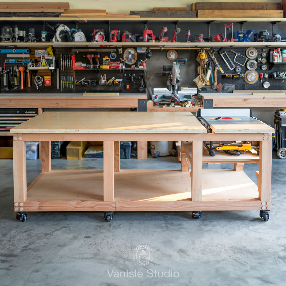 Mobile Table Saw Workbench Plans