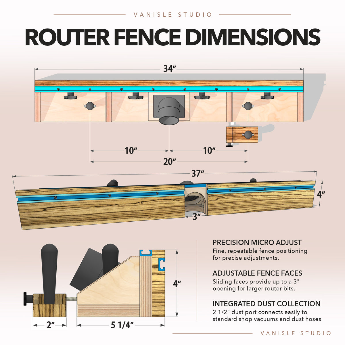 Router Table Fence Plans with Micro Adjust