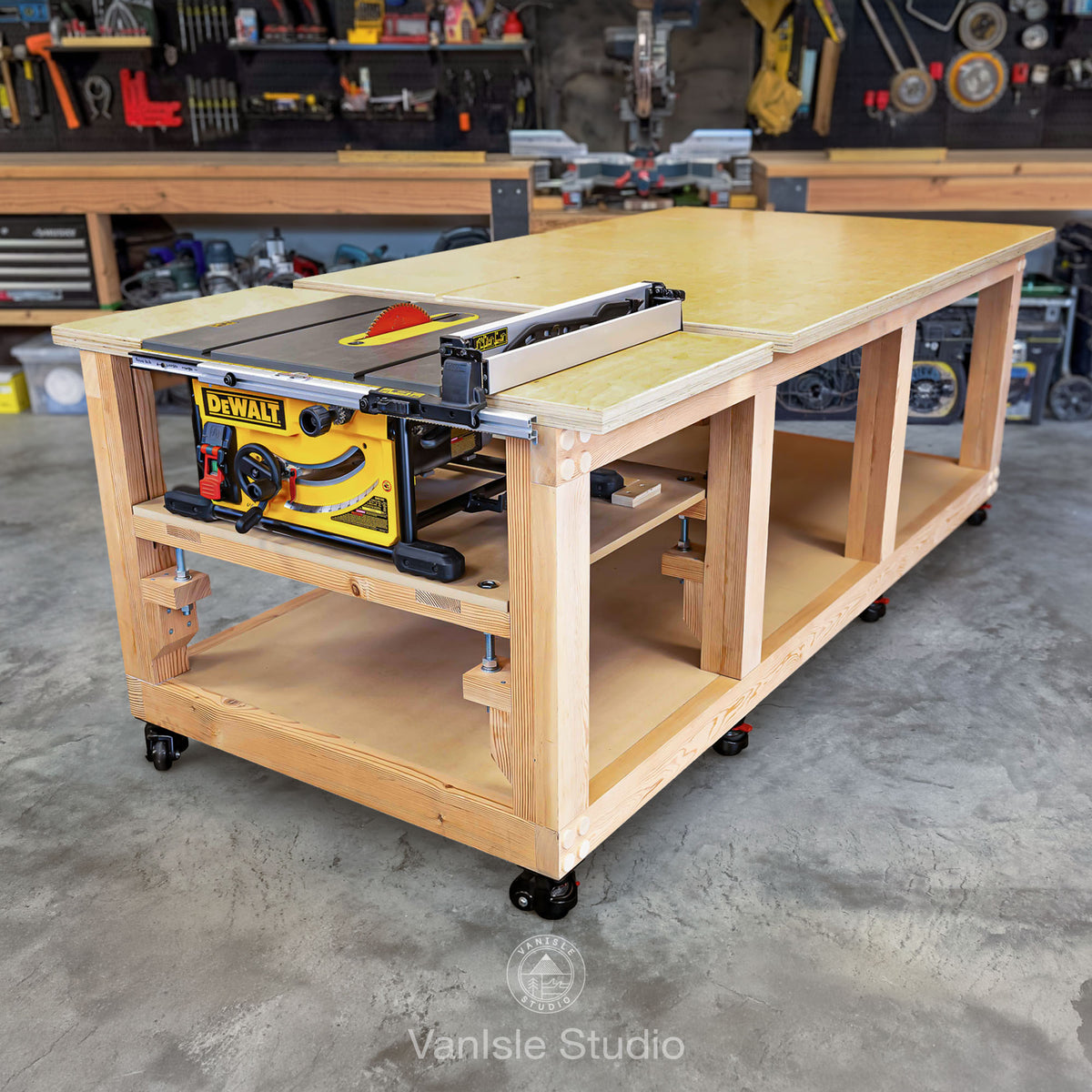 Mobile Table Saw Workbench Plans